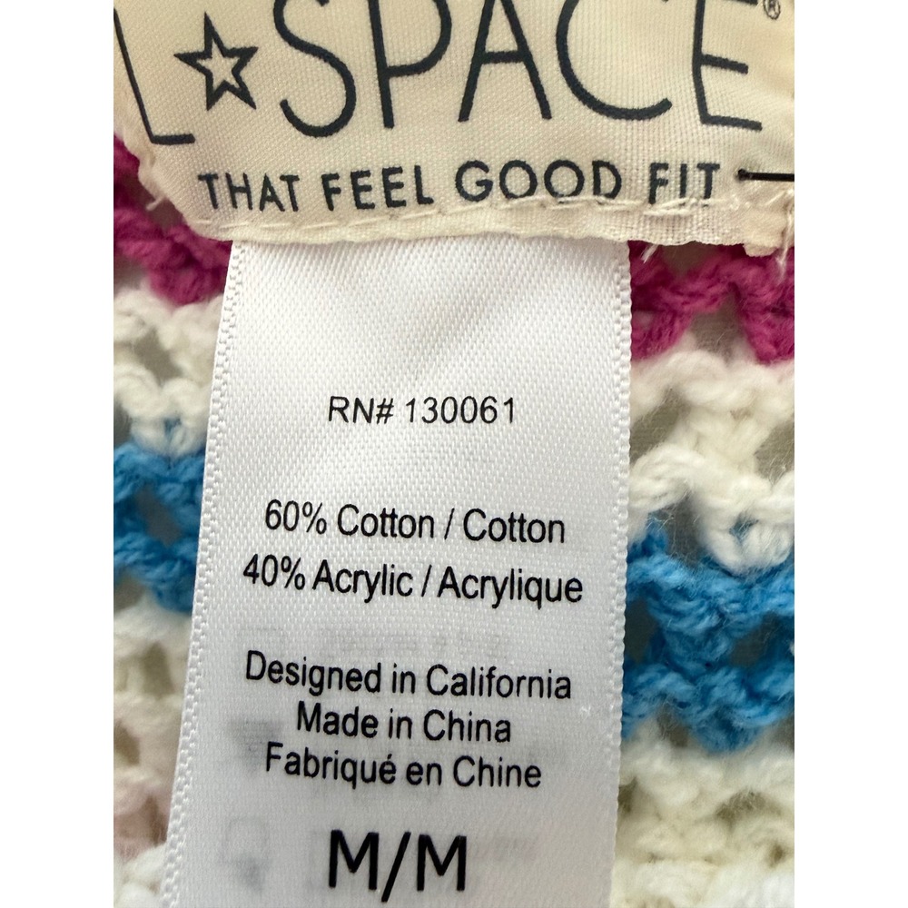 L*Space On The Horizon Crochet Knit Striped Shorts Multi Color OTHSH20  M - Picture 5 of 5